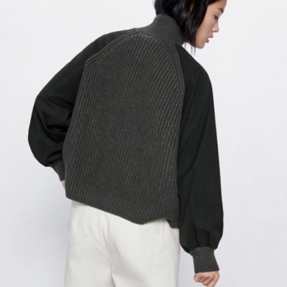 ZARA Mock Neck Knit Sweater - Picture 3 of 8